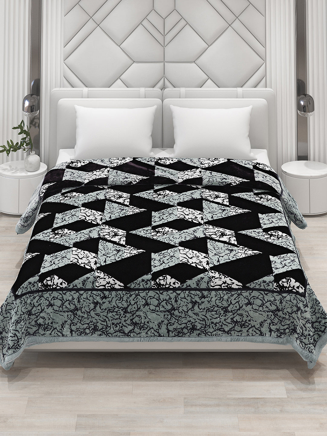 Printed Double Bed 1041 GSM Blanket Apricot 2 Ply (Weight 5.5 kg)