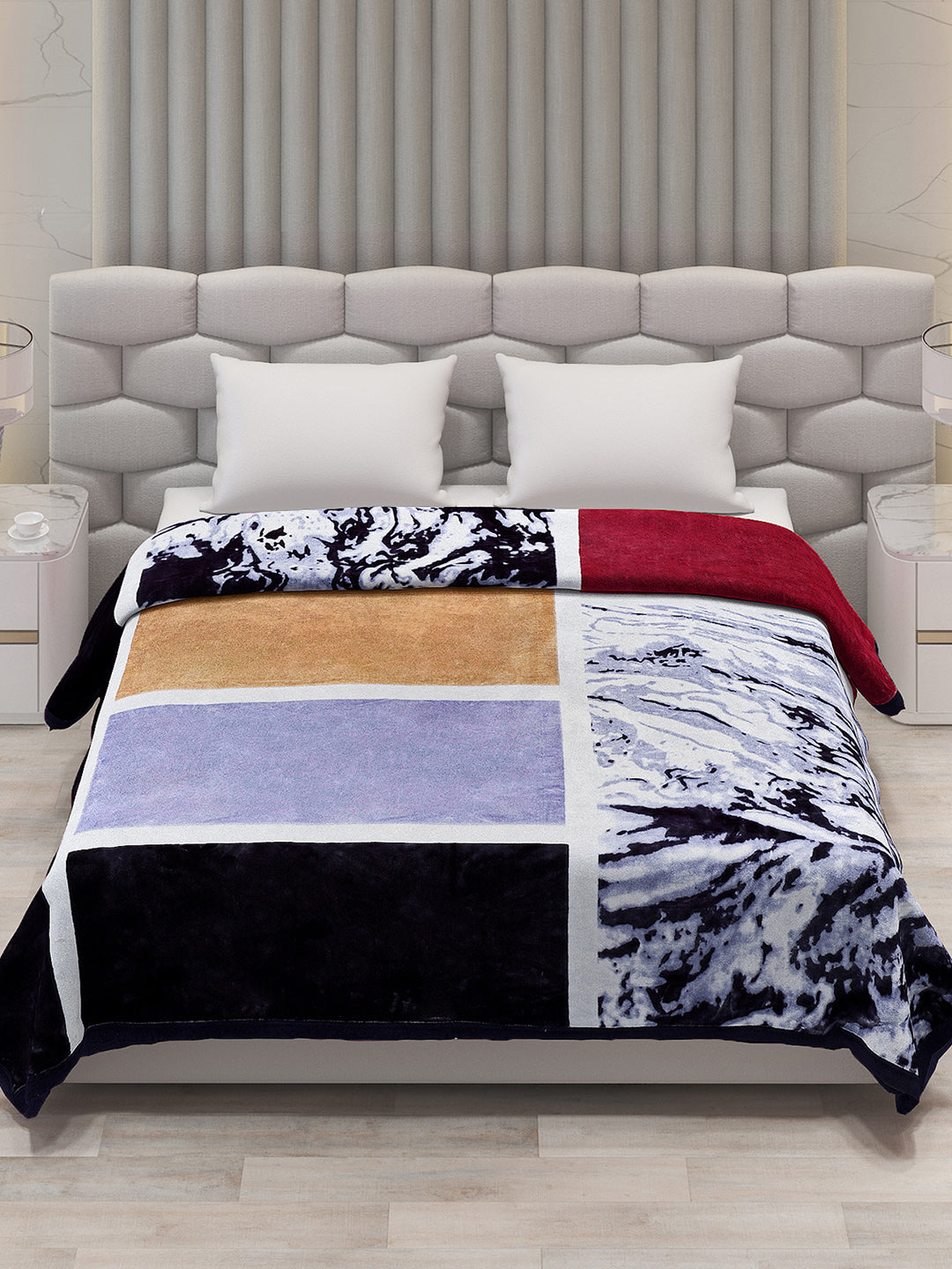 Printed Double Bed 795 GSM Blanket Austin 2 Ply (Weight 4.2 kg)