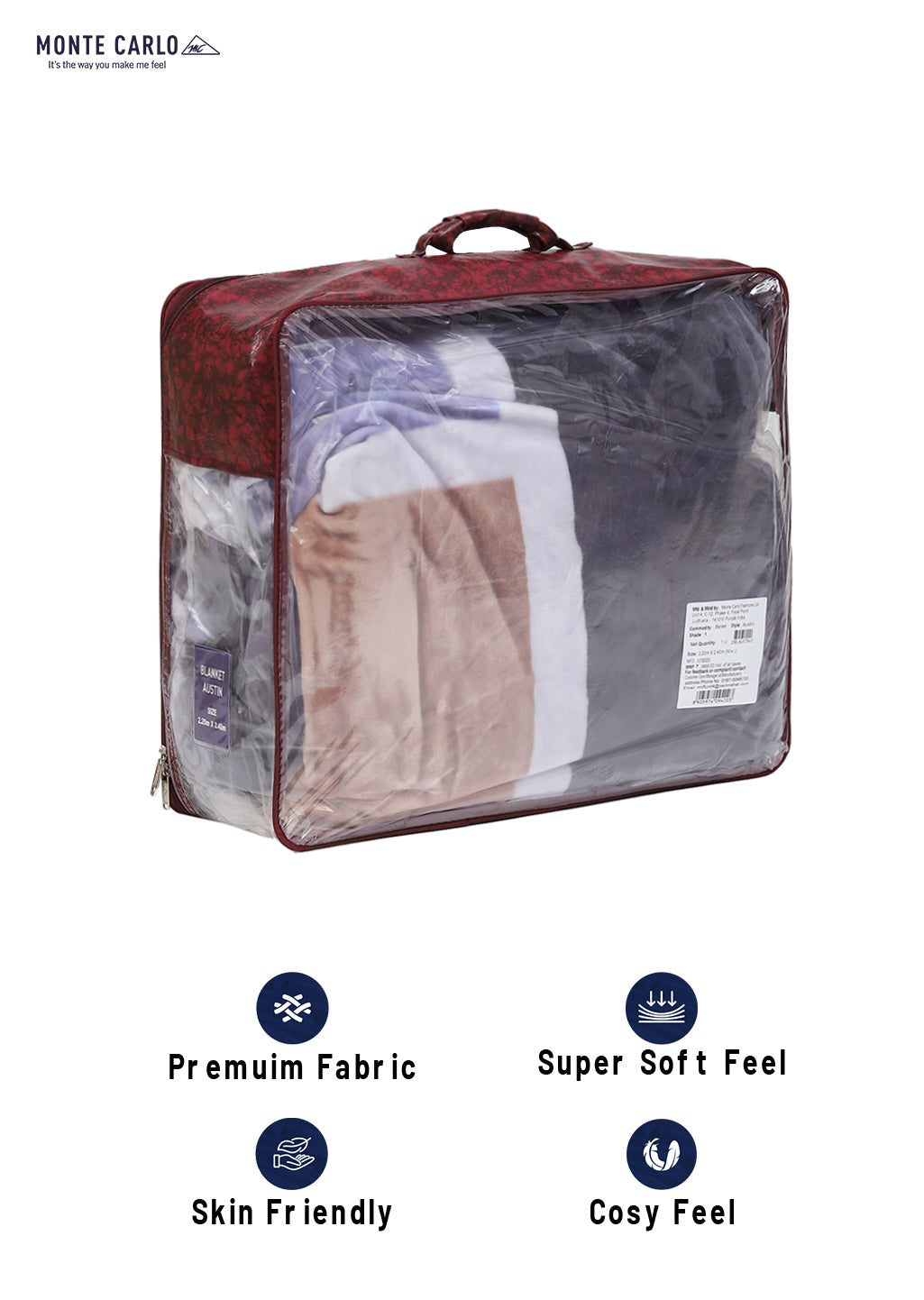 Printed Double Bed 795 GSM Blanket Austin 2 Ply (Weight 4.2 kg)