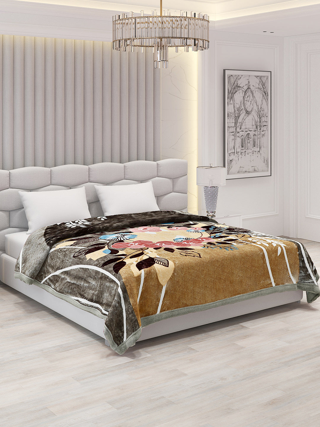 Printed Double Bed 795 GSM Blanket Austin 2 Ply (Weight 4.2 kg)