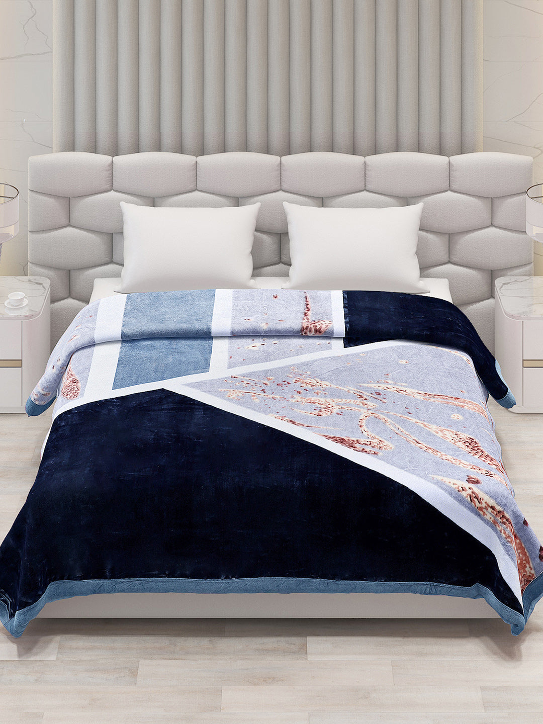 Printed Double Bed 795 GSM Blanket Austin 2 Ply (Weight 4.2 kg)