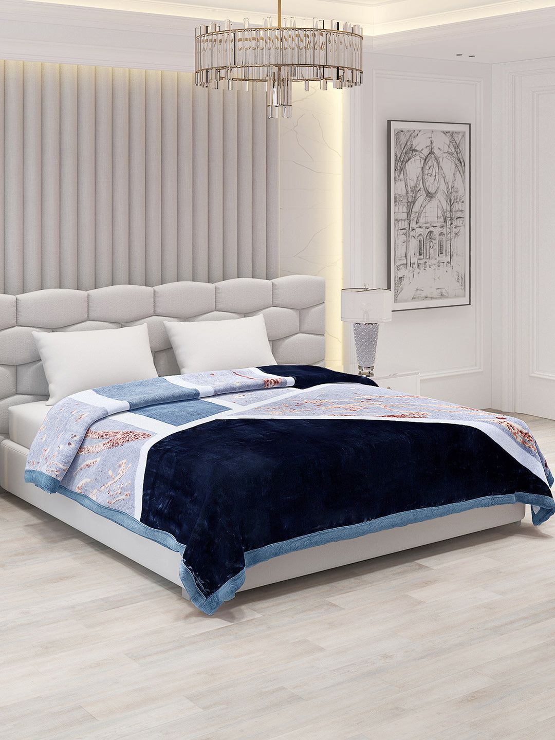 Printed Double Bed 795 GSM Blanket Austin 2 Ply (Weight 4.2 kg)