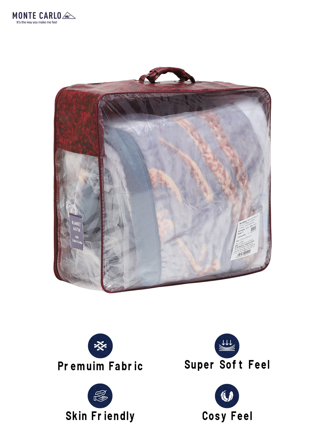 Printed Double Bed 795 GSM Blanket Austin 2 Ply (Weight 4.2 kg)