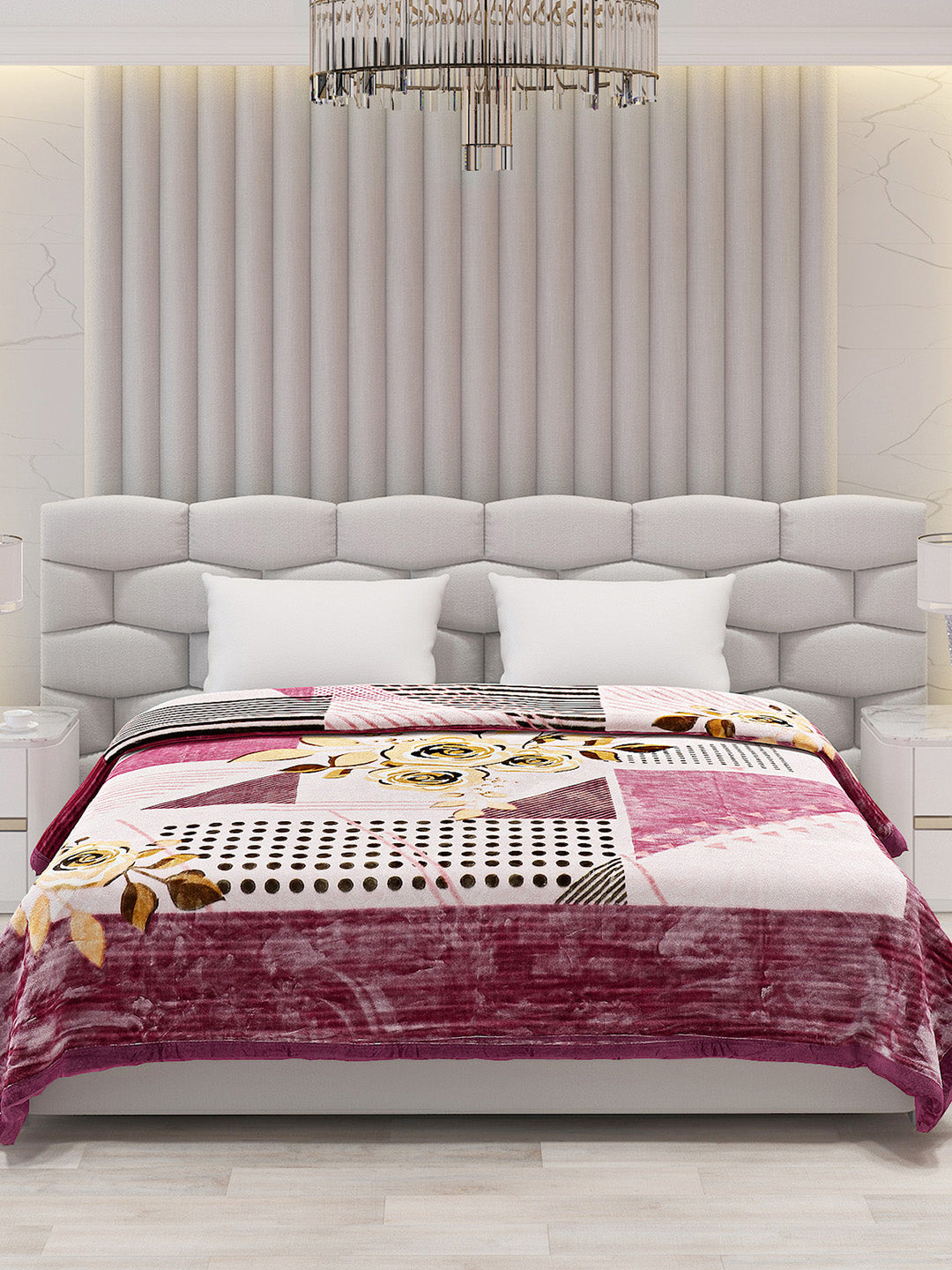 Printed Double Bed 795 GSM Blanket Austin 2 Ply (Weight 4.2 kg)