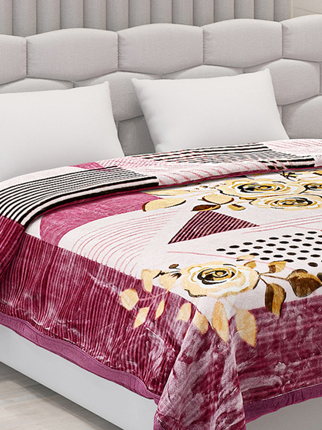 Printed Double Bed 795 GSM Blanket Austin 2 Ply (Weight 4.2 kg)
