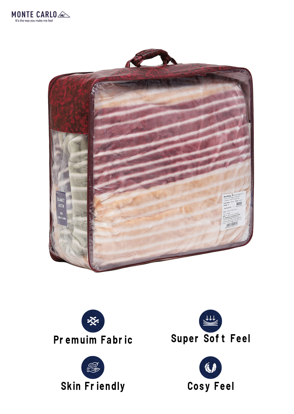 Printed Double Bed 795 GSM Blanket Austin 2 Ply (Weight 4.2 kg)