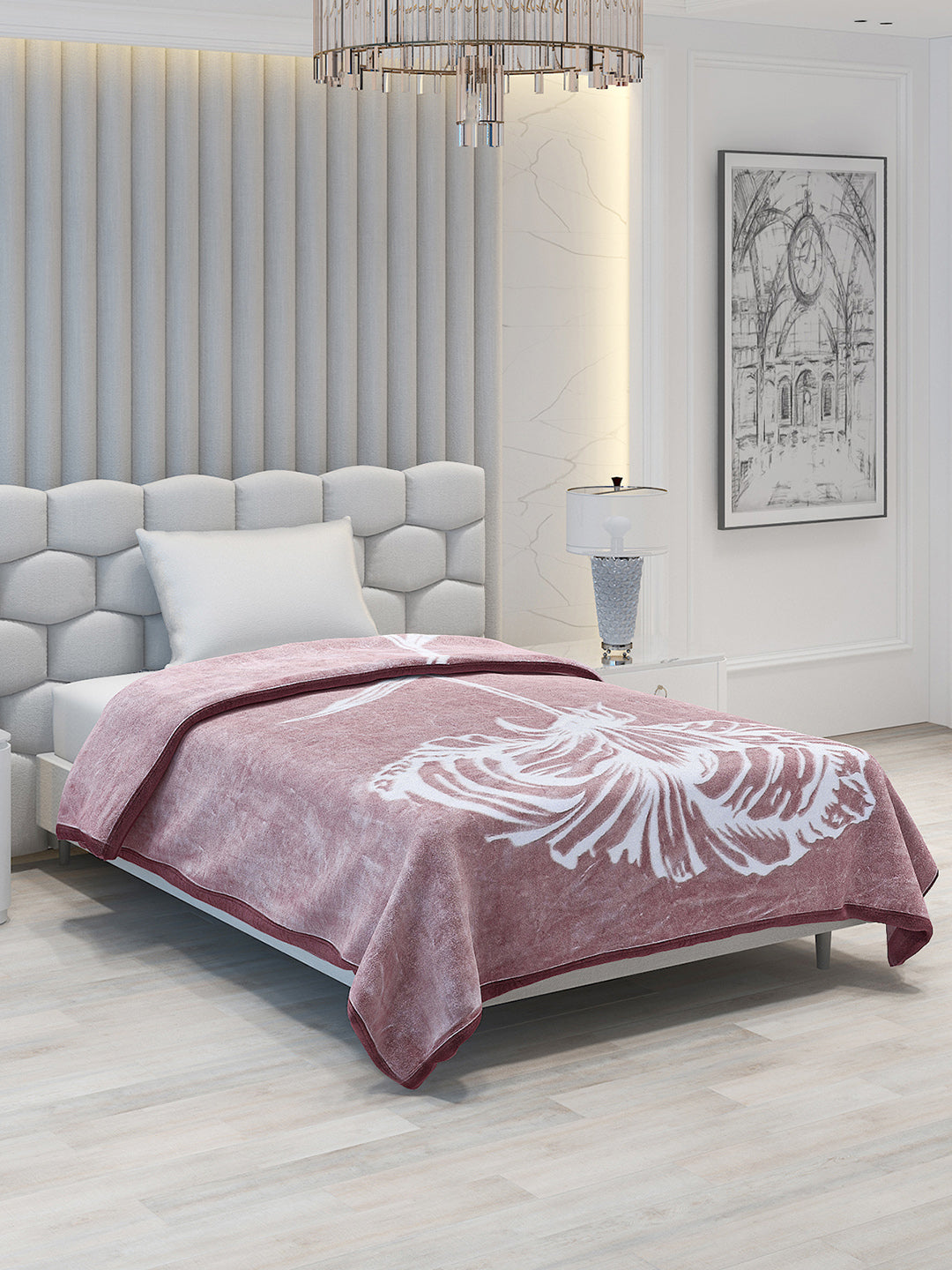 Printed Single Bed 1051 GSM Blanket Bling 2 Ply (Weight 3.7 kg)