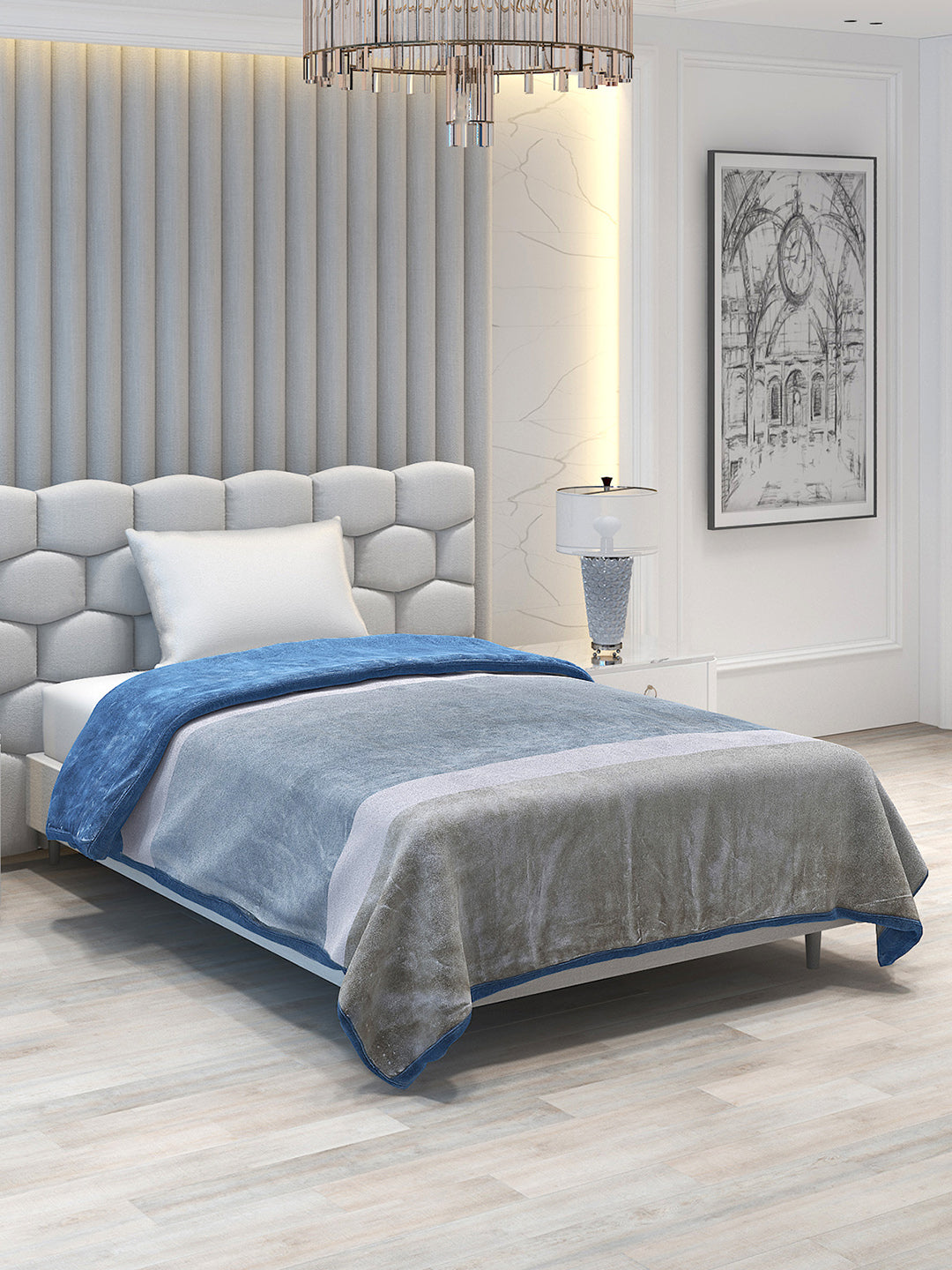 Printed Single Bed 1051 GSM Blanket Bling 2 Ply (Weight 3.7 kg)