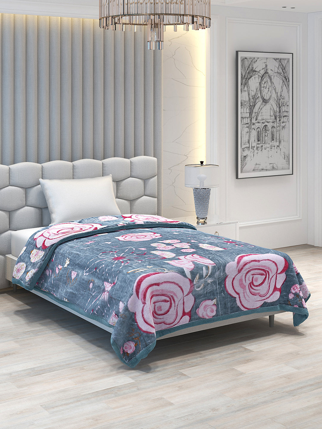 Printed Single Bed 1051 GSM Blanket Bling 2 Ply (Weight 3.7 kg)