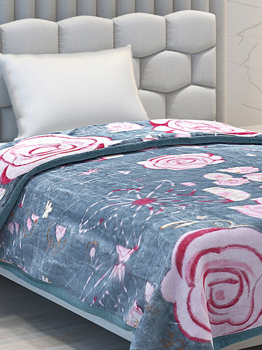 Printed Single Bed 1051 GSM Blanket Bling 2 Ply (Weight 3.7 kg)