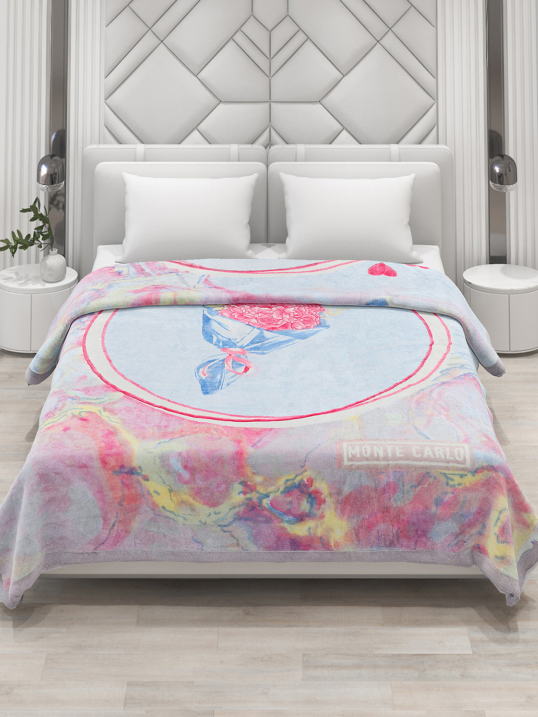 Printed Double Bed 795 GSM Blanket Cashmere 2 Ply (Weight 4.2 kg)