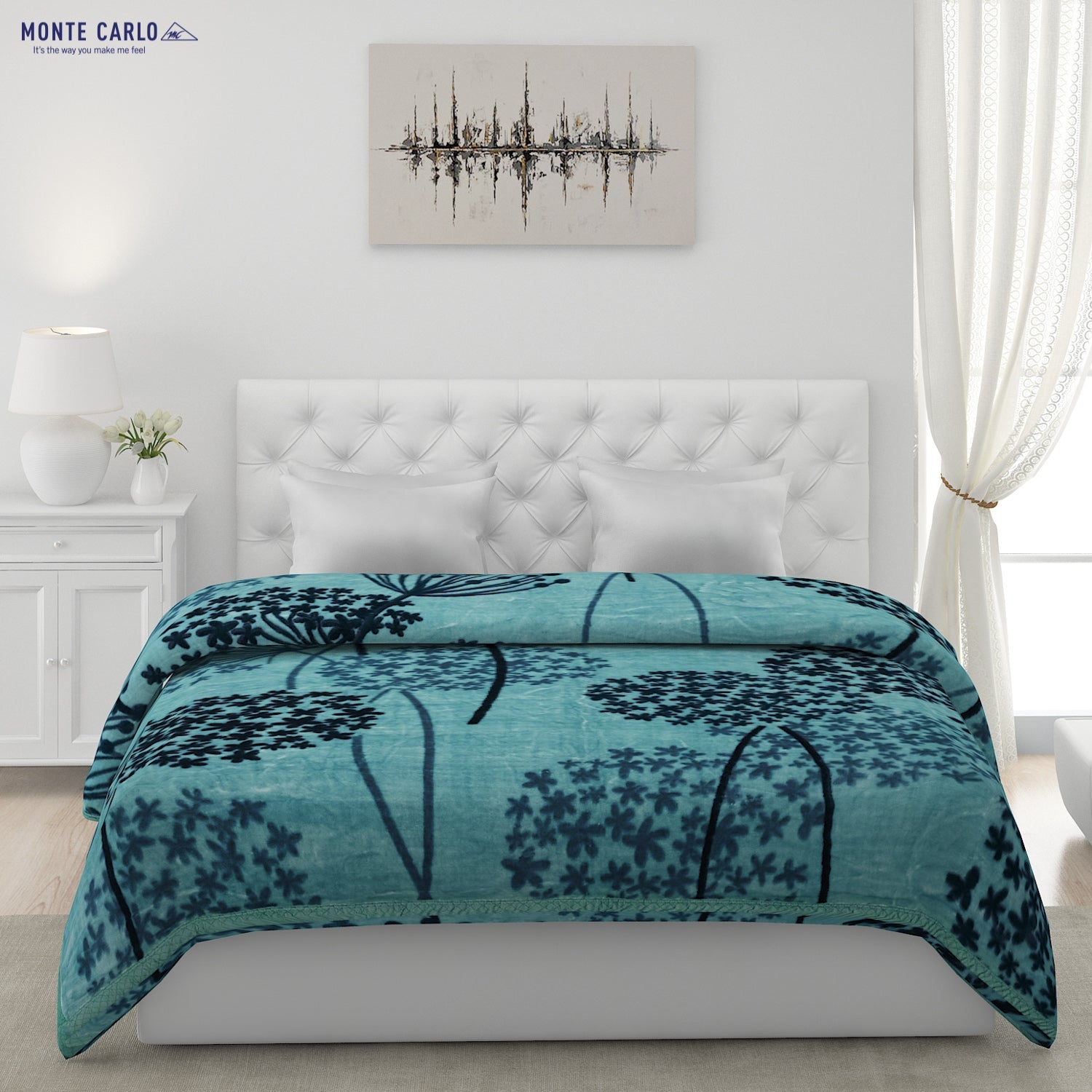 Printed Double Bed 947 GSM Blanket Hunter 2 Ply (Weight 5 kg)