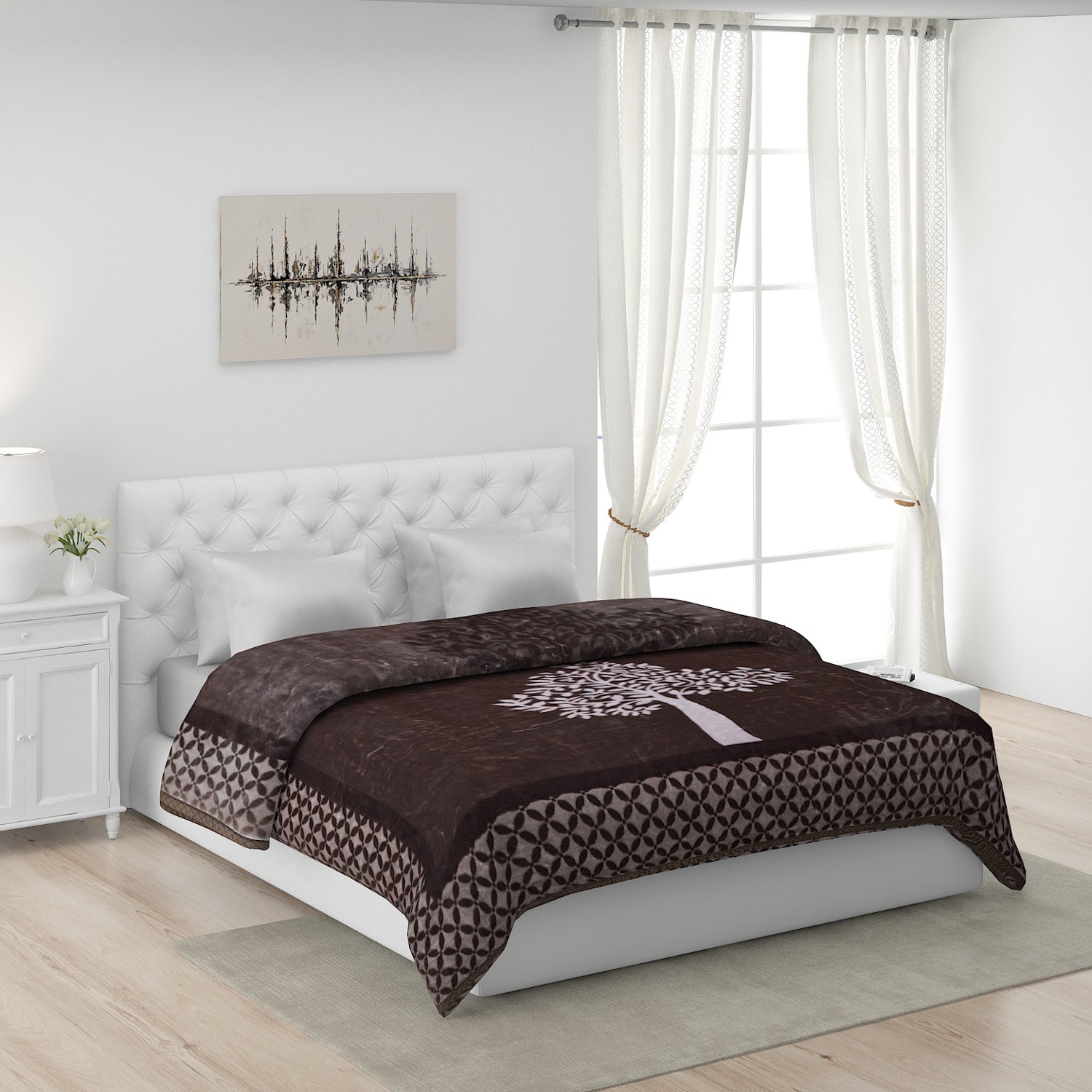 Printed Double Bed 947 GSM Blanket Hunter 2 Ply (Weight 5 kg)