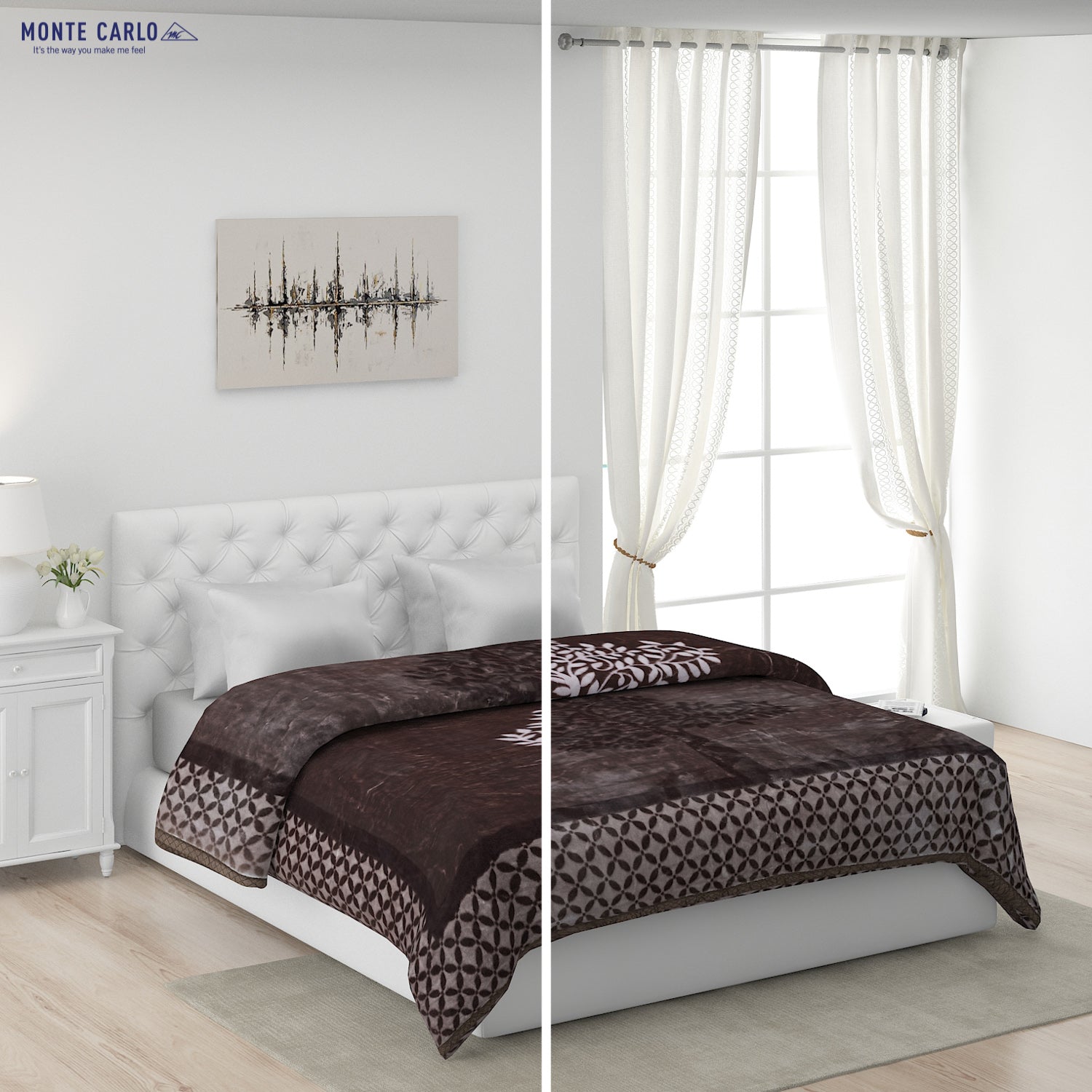 Printed Double Bed 947 GSM Blanket Hunter 2 Ply (Weight 5 kg)