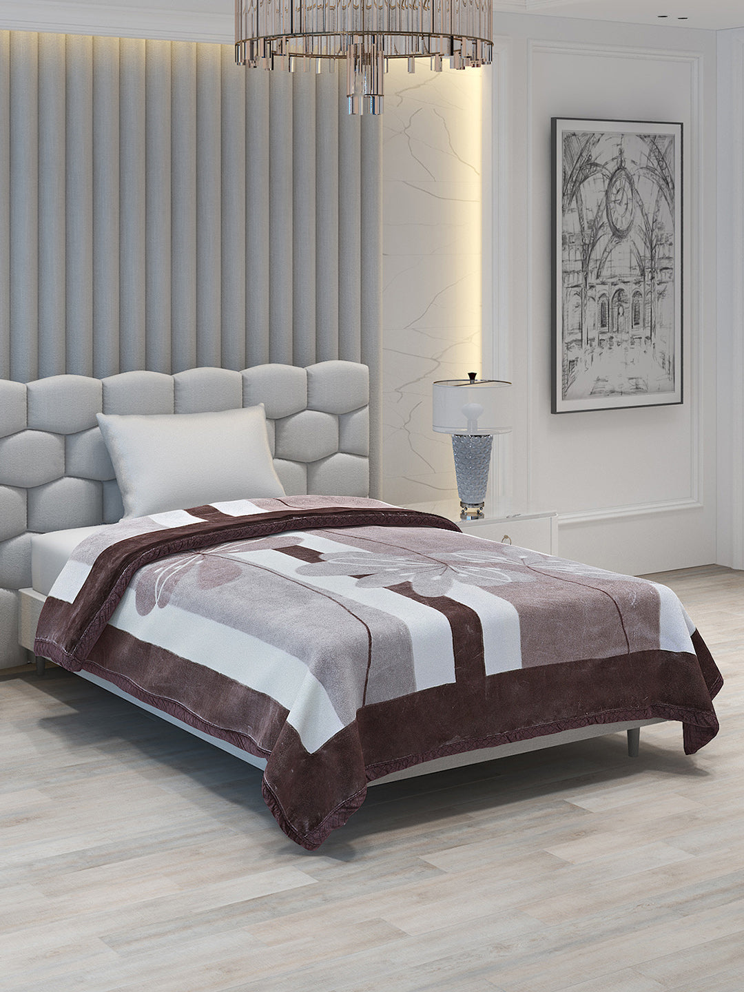 Printed Single Bed 994 GSM Blanket Joseph 2 Ply (Weight 3.5 kg)