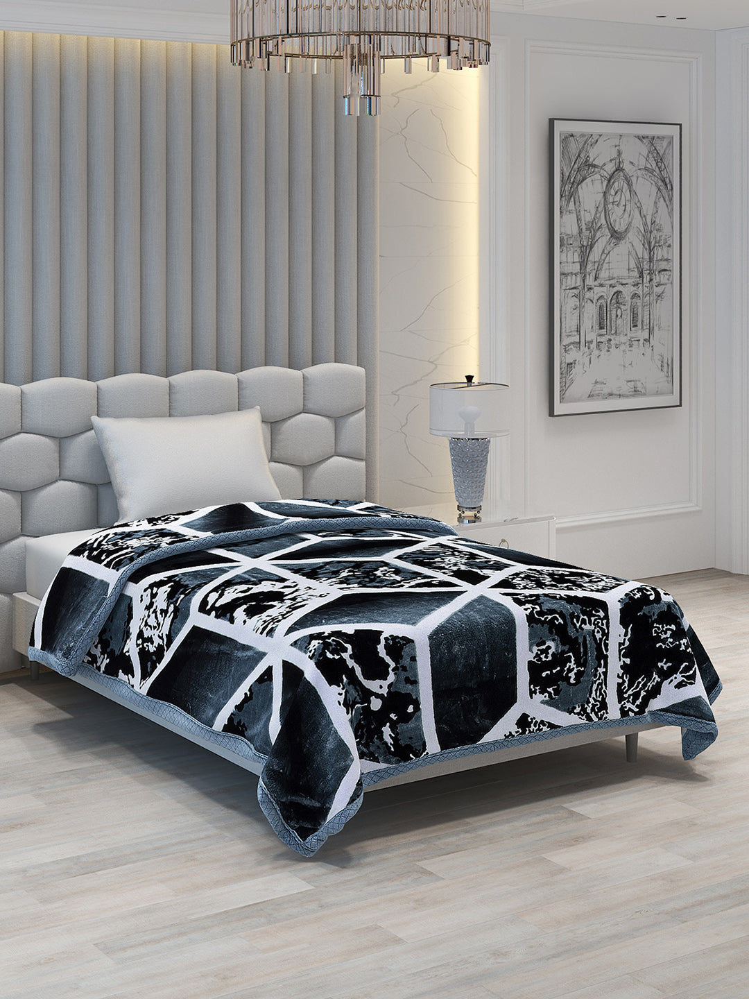 Printed Single Bed 994 GSM Blanket Joseph 2 Ply (Weight 3.5 kg)