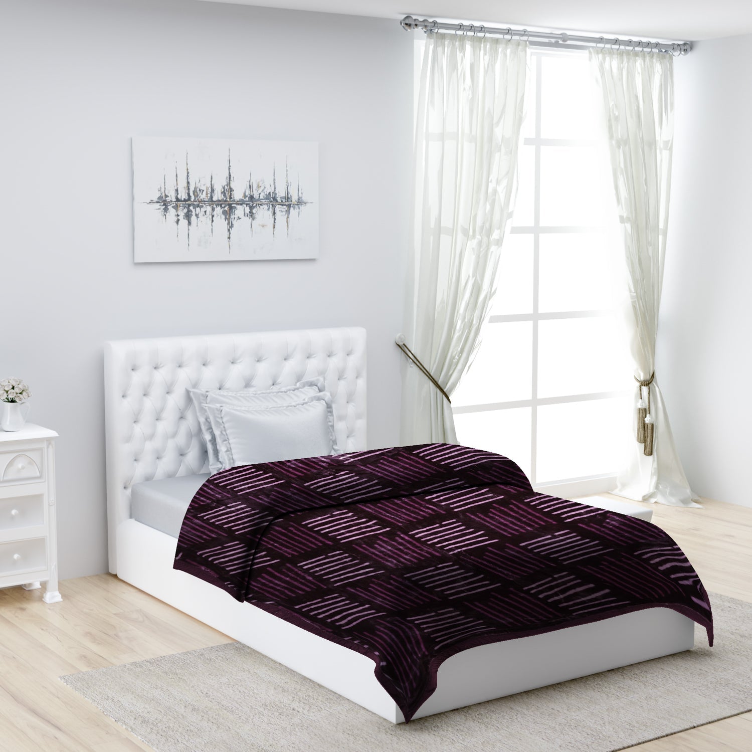 Printed Single Bed 1022 GSM Blanket Lucas 2 Ply (Weight 3.6 kg)