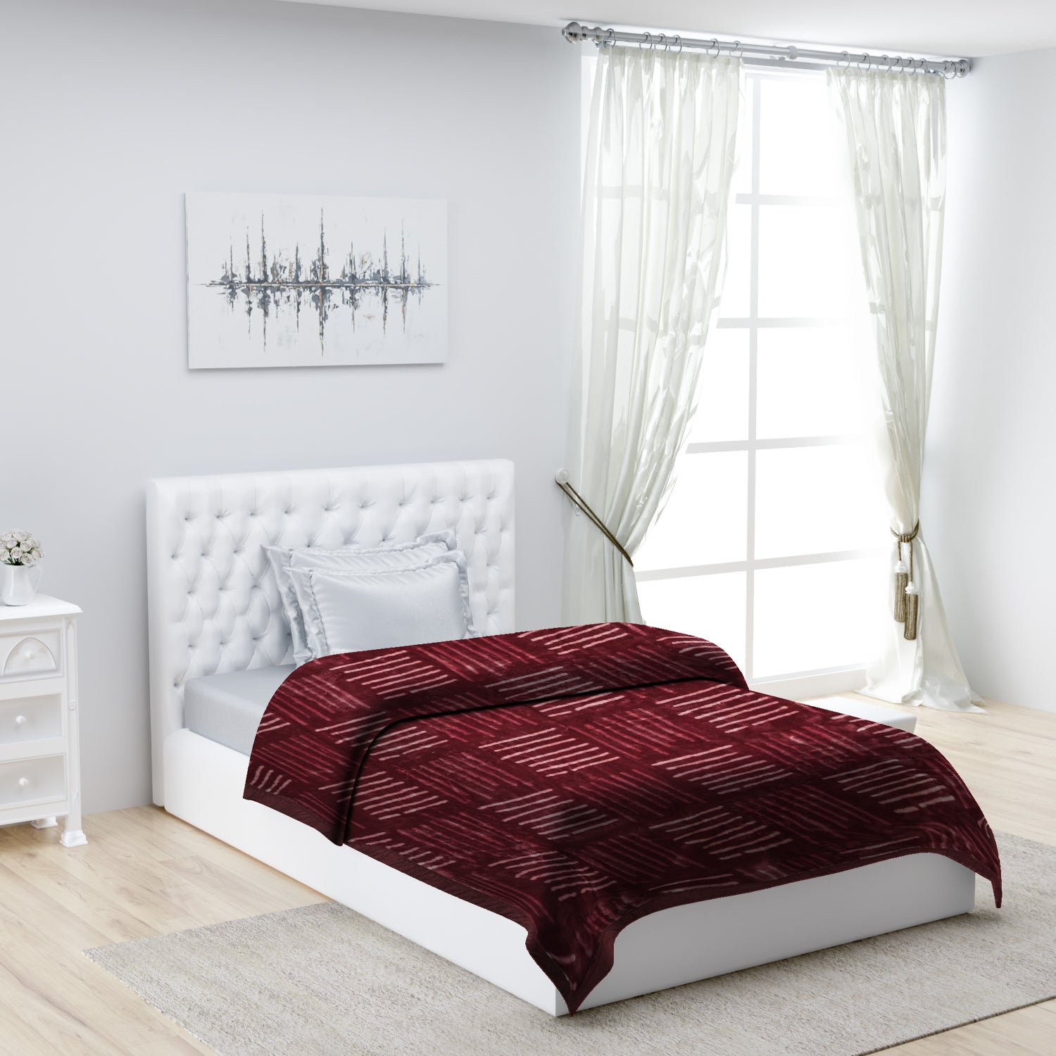 Printed Single Bed 1022 GSM Blanket Lucas 2 Ply (Weight 3.6 kg)