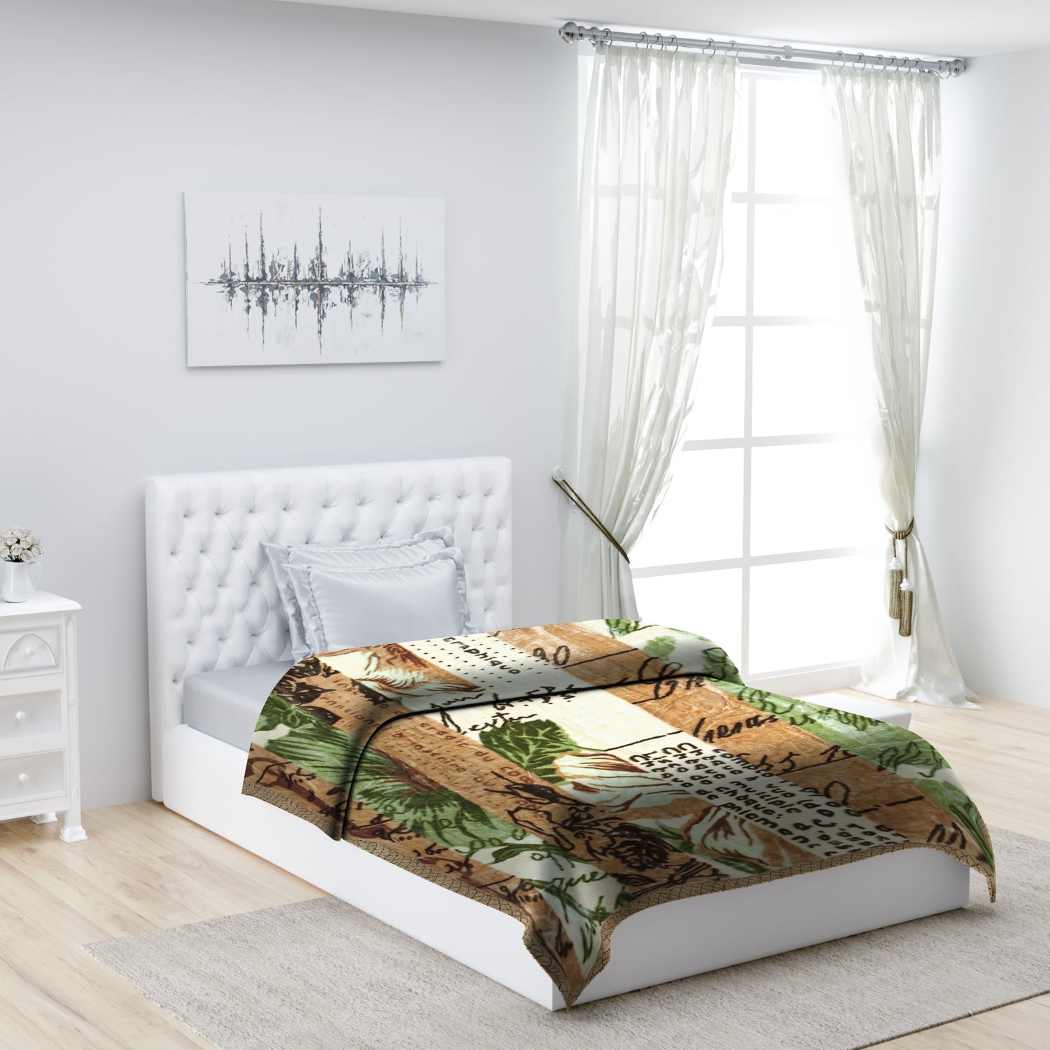 Printed Single Bed 1022 GSM Blanket Lucas 2 Ply (Weight 3.6 kg)