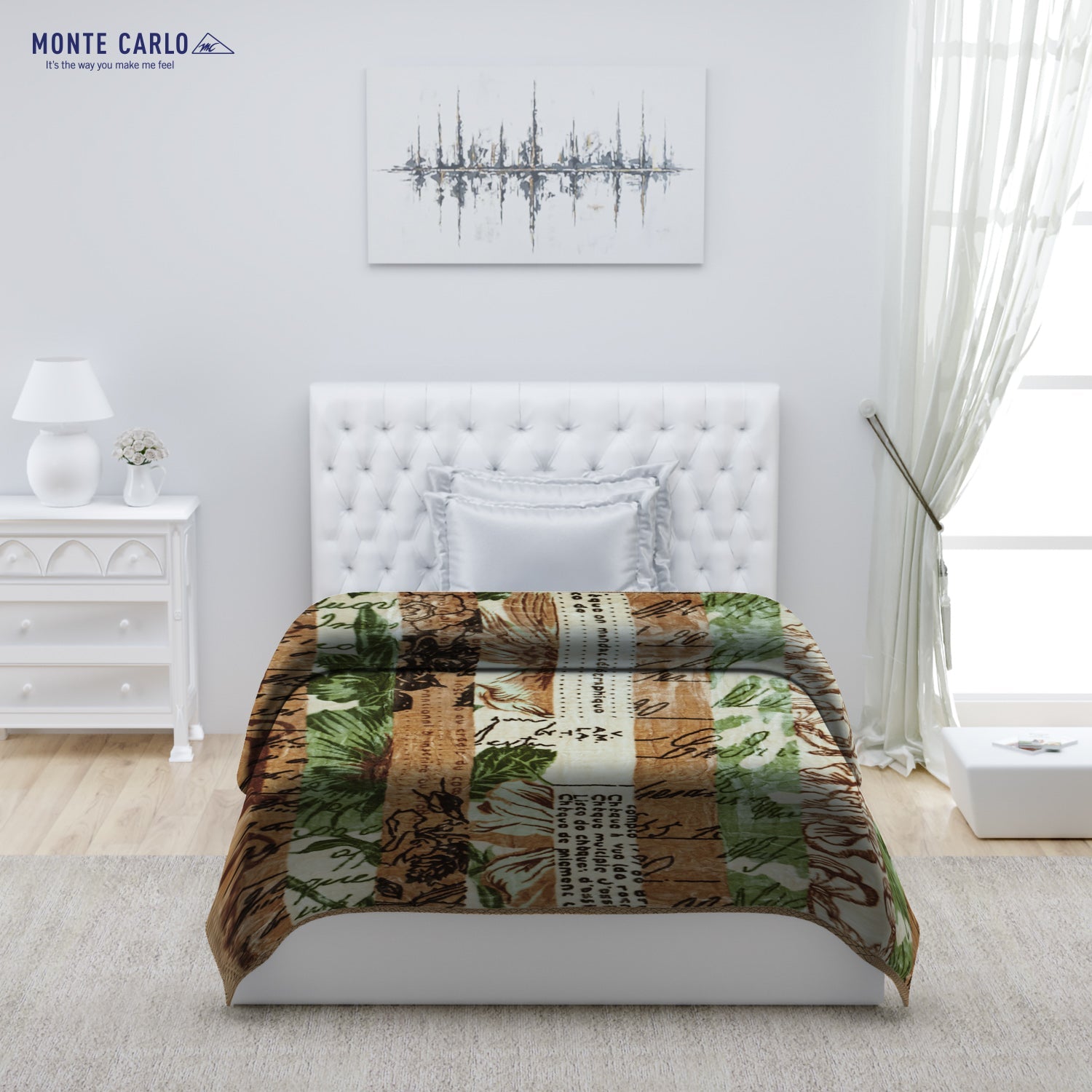 Printed Single Bed 1022 GSM Blanket Lucas 2 Ply (Weight 3.6 kg)