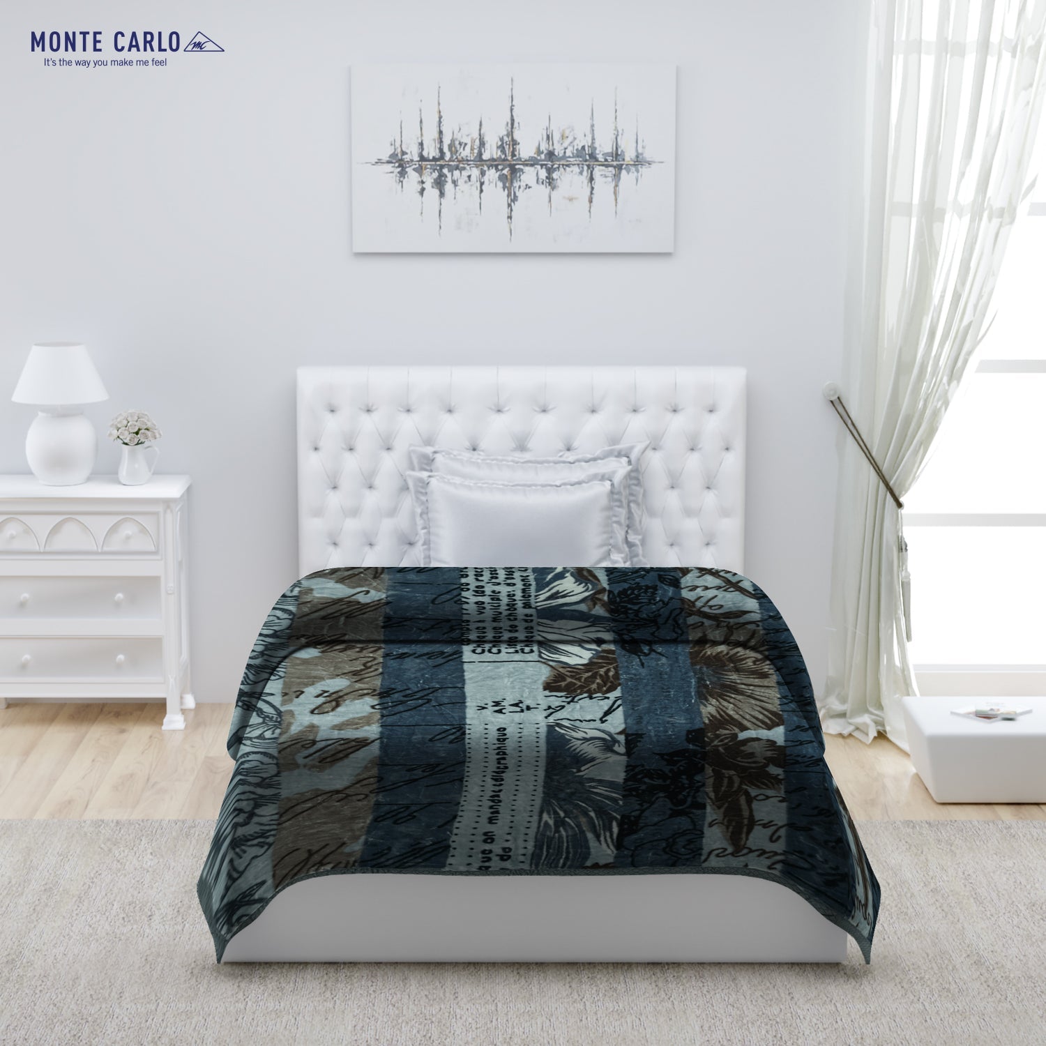 Printed Single Bed 1022 GSM Blanket Lucas 2 Ply (Weight 3.6 kg)