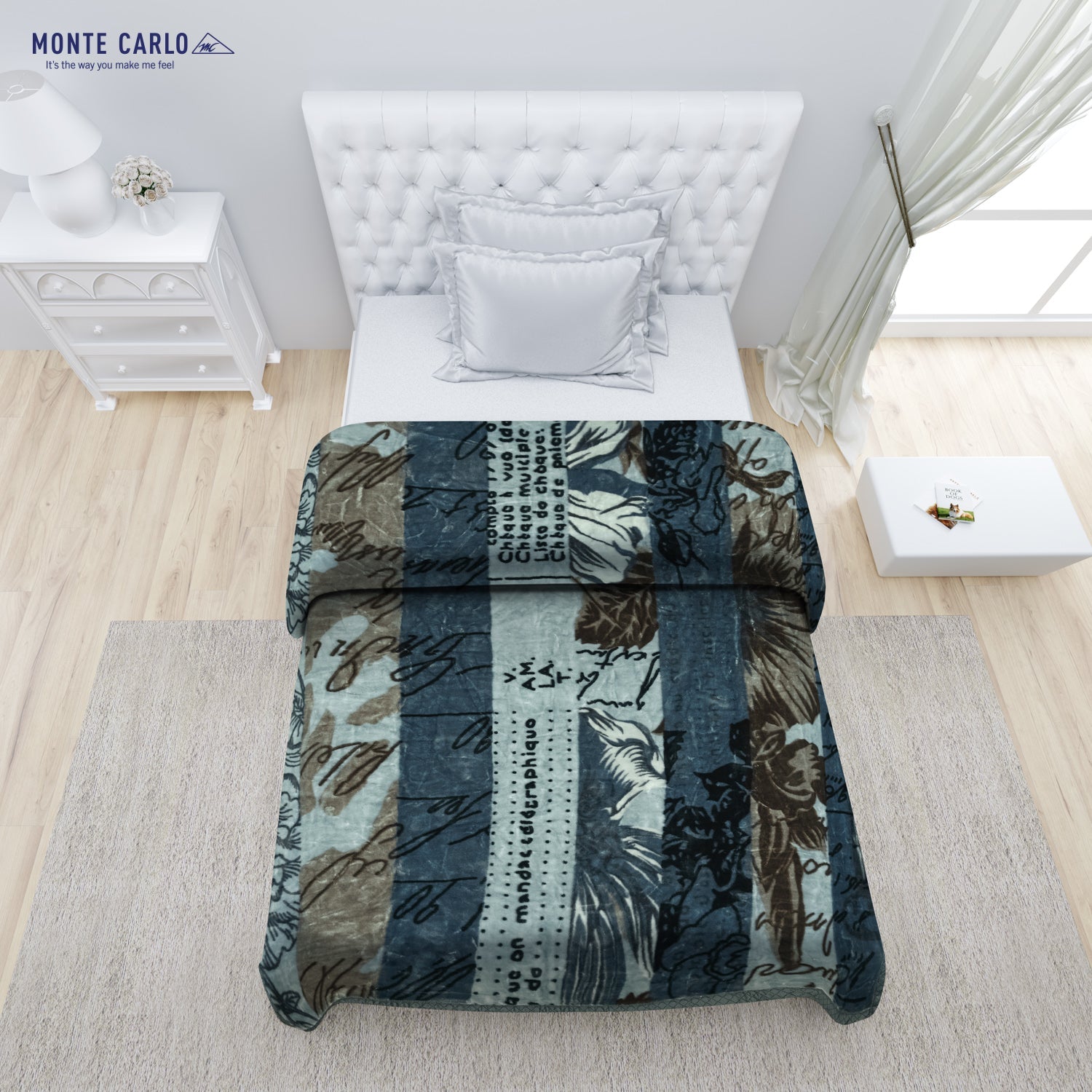 Printed Single Bed 1022 GSM Blanket Lucas 2 Ply (Weight 3.6 kg)