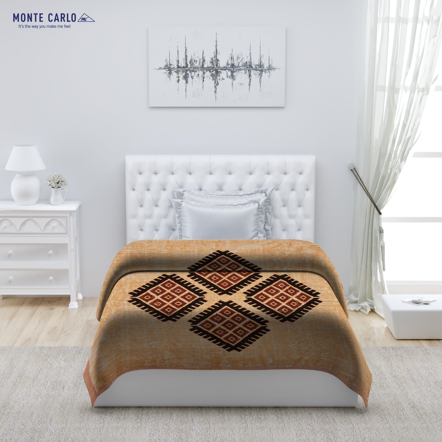 Printed Single Bed 1022 GSM Blanket Lucas 2 Ply (Weight 3.6 kg)