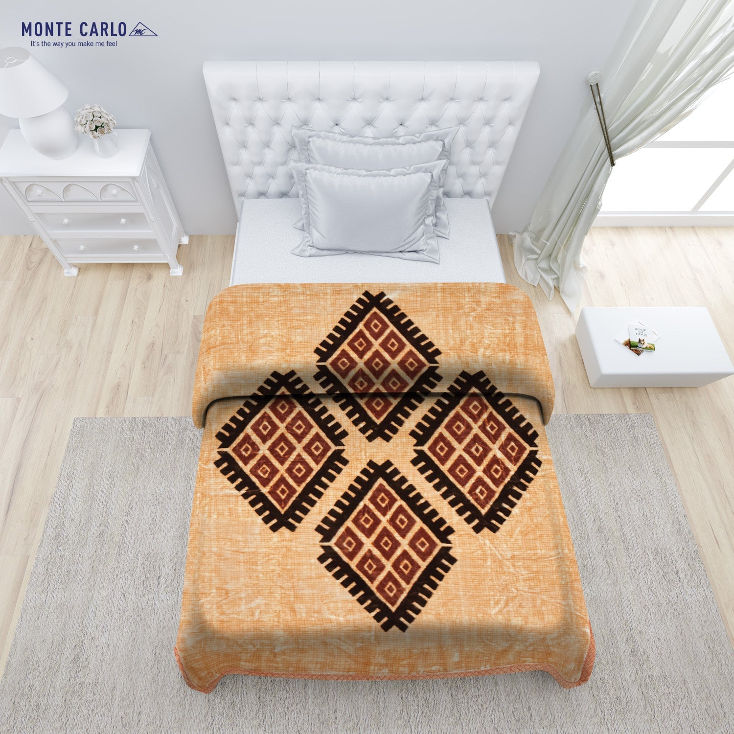 Printed Single Bed 1022 GSM Blanket Lucas 2 Ply (Weight 3.6 kg)