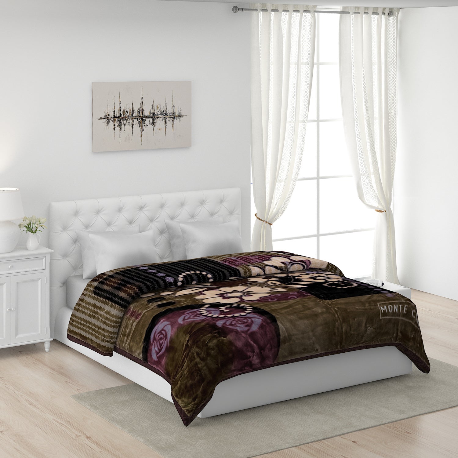 Printed Double Bed Blanket for Heavy Winter -2 Ply