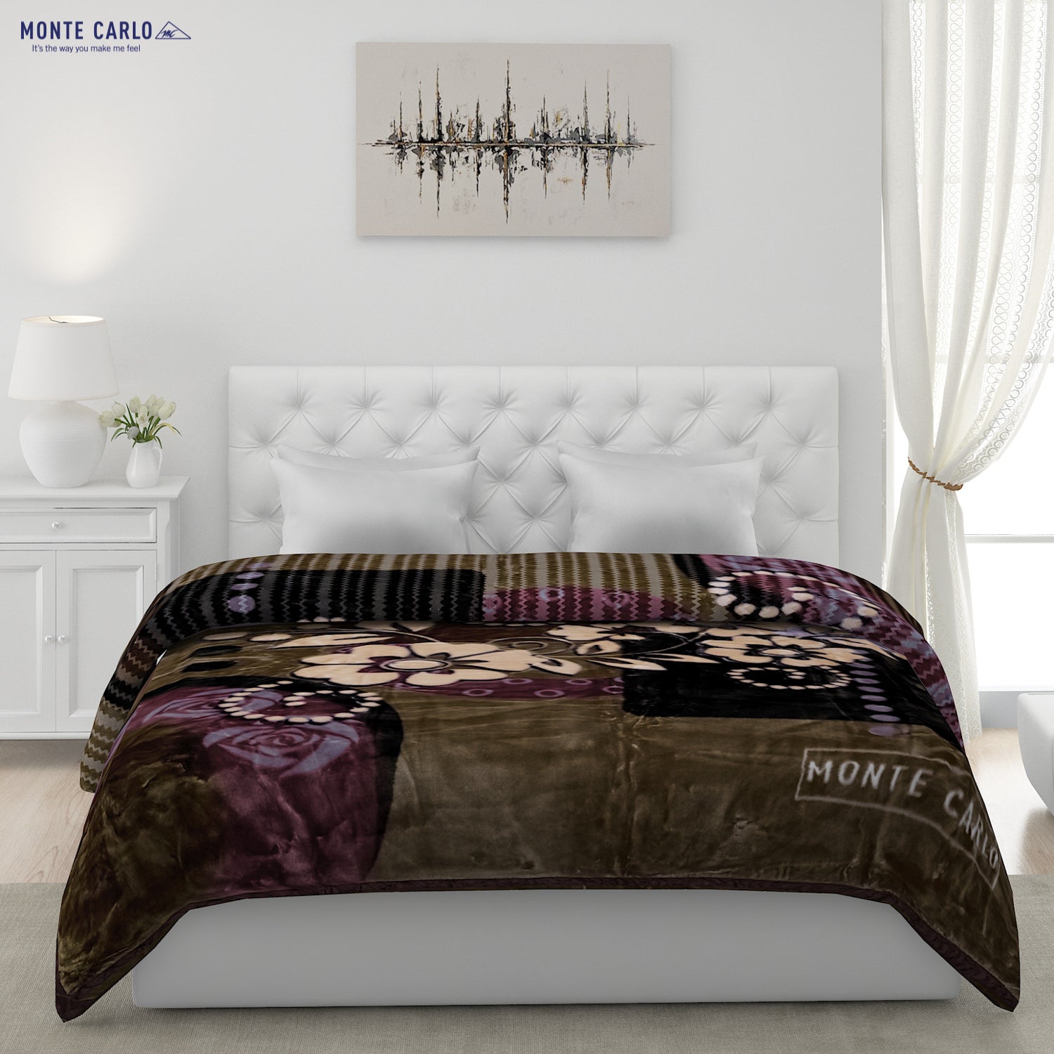 Printed Double Bed Blanket for Heavy Winter -2 Ply