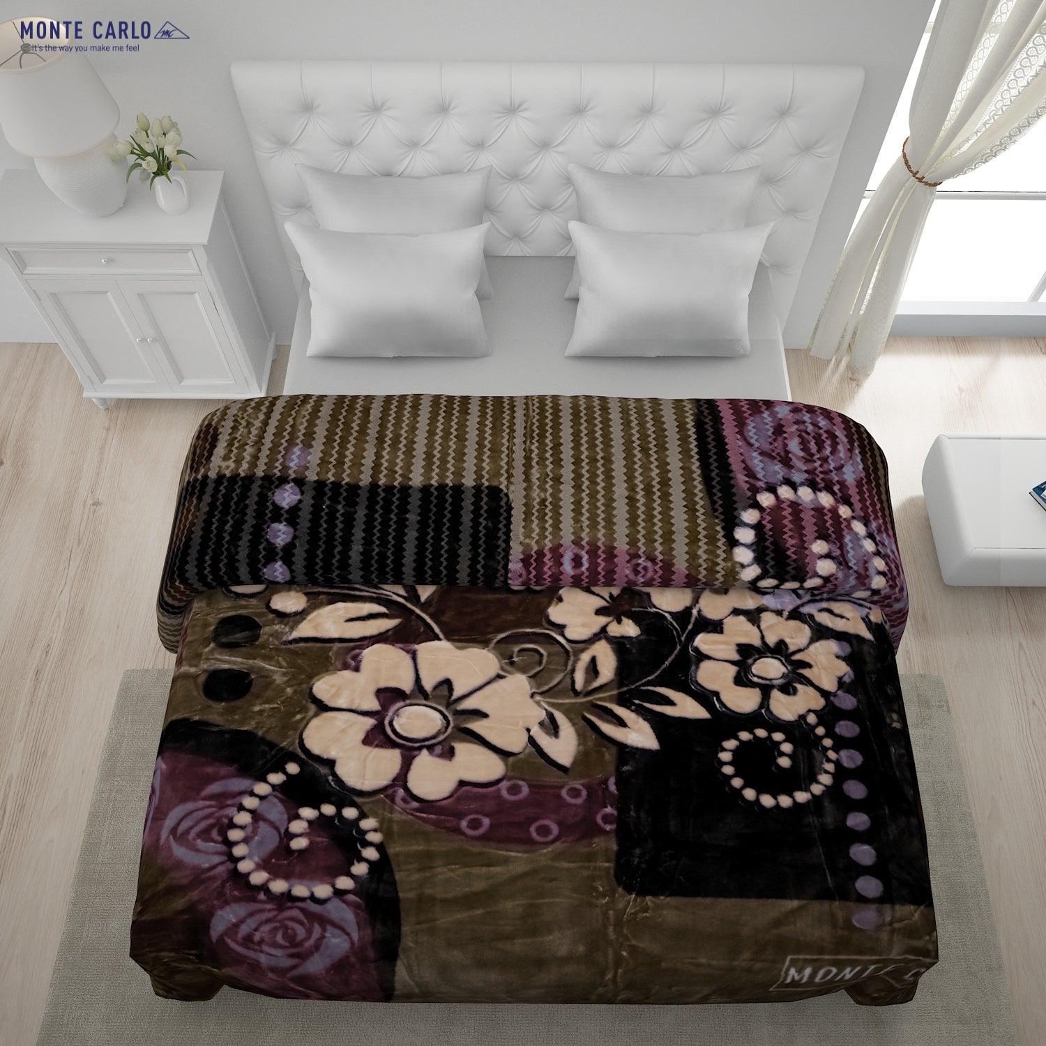 Printed Double Bed Blanket for Heavy Winter -2 Ply