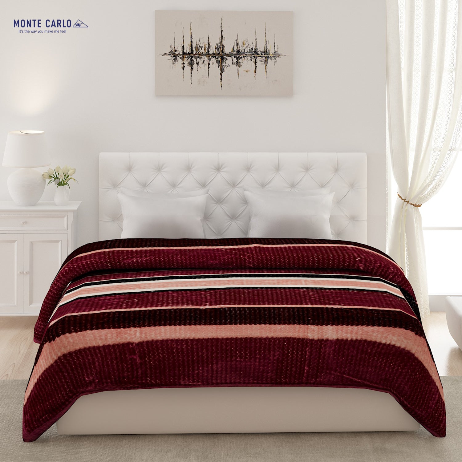 Printed Double Bed Blanket for Mild Winter -2 Ply