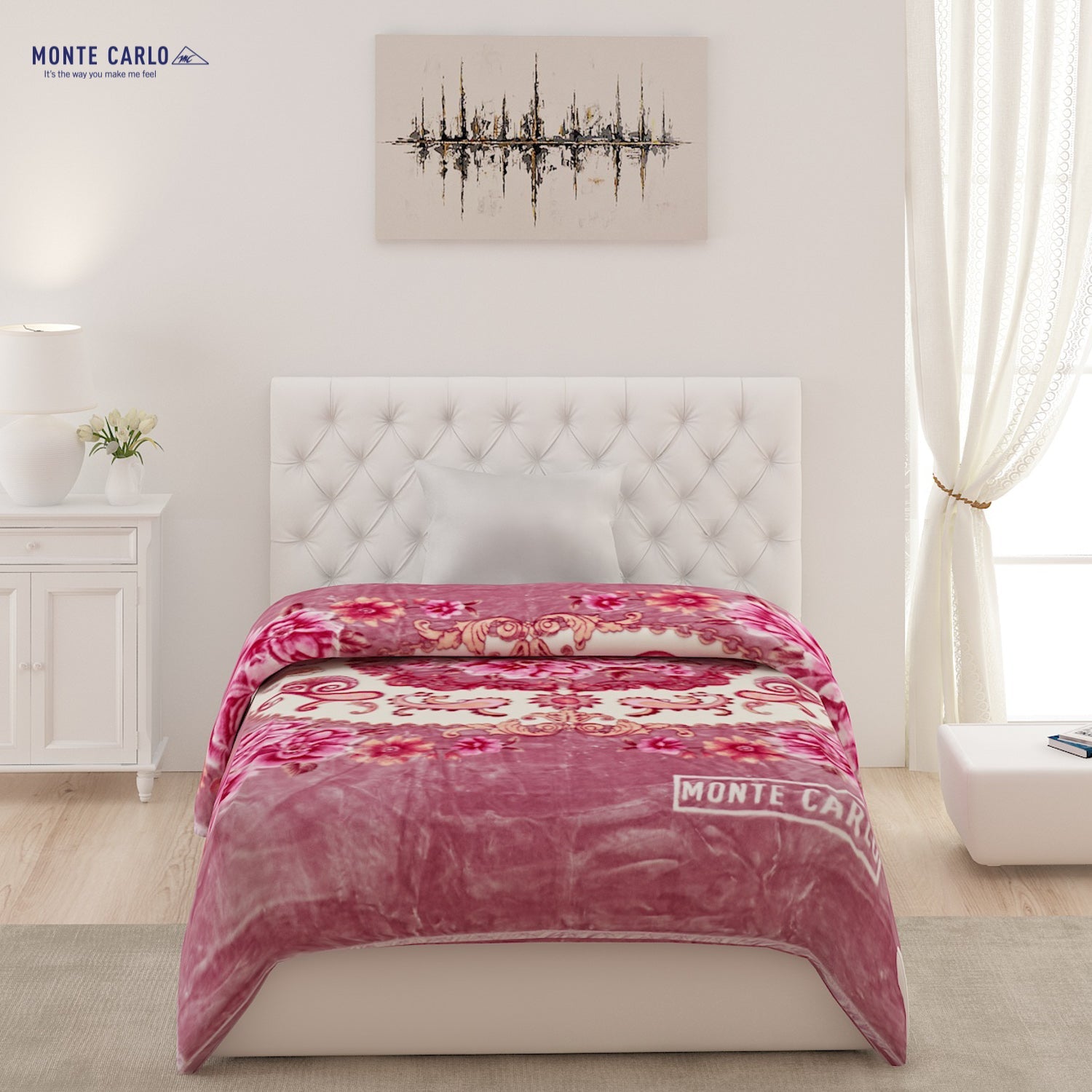 Printed Single Bed 852 GSM Blanket Shagun 2 Ply (Weight 3 kg)
