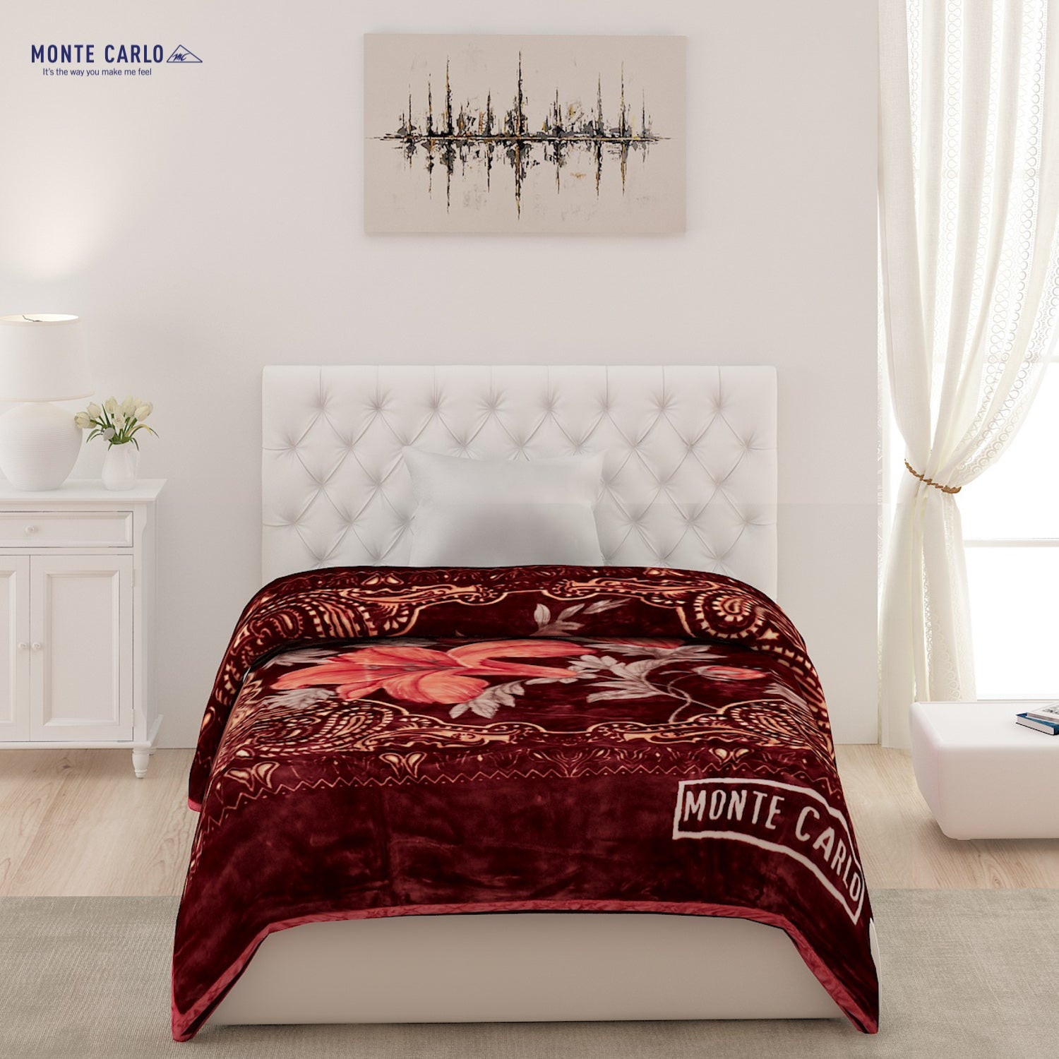 Printed Single Bed 852 GSM Blanket Shagun 2 Ply (Weight 3 kg)