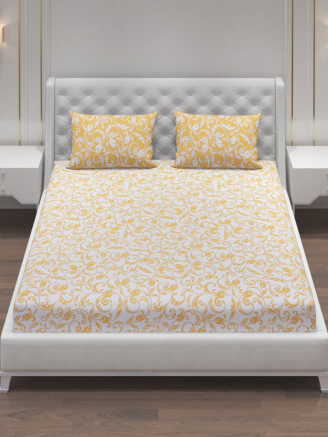 MOCA by Monte Carlo 104 TC Cotton Double Bedsheet with 2 Pillow Covers