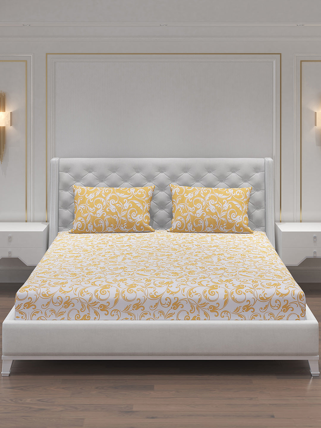 MOCA by Monte Carlo 104 TC Cotton Double Bedsheet with 2 Pillow Covers