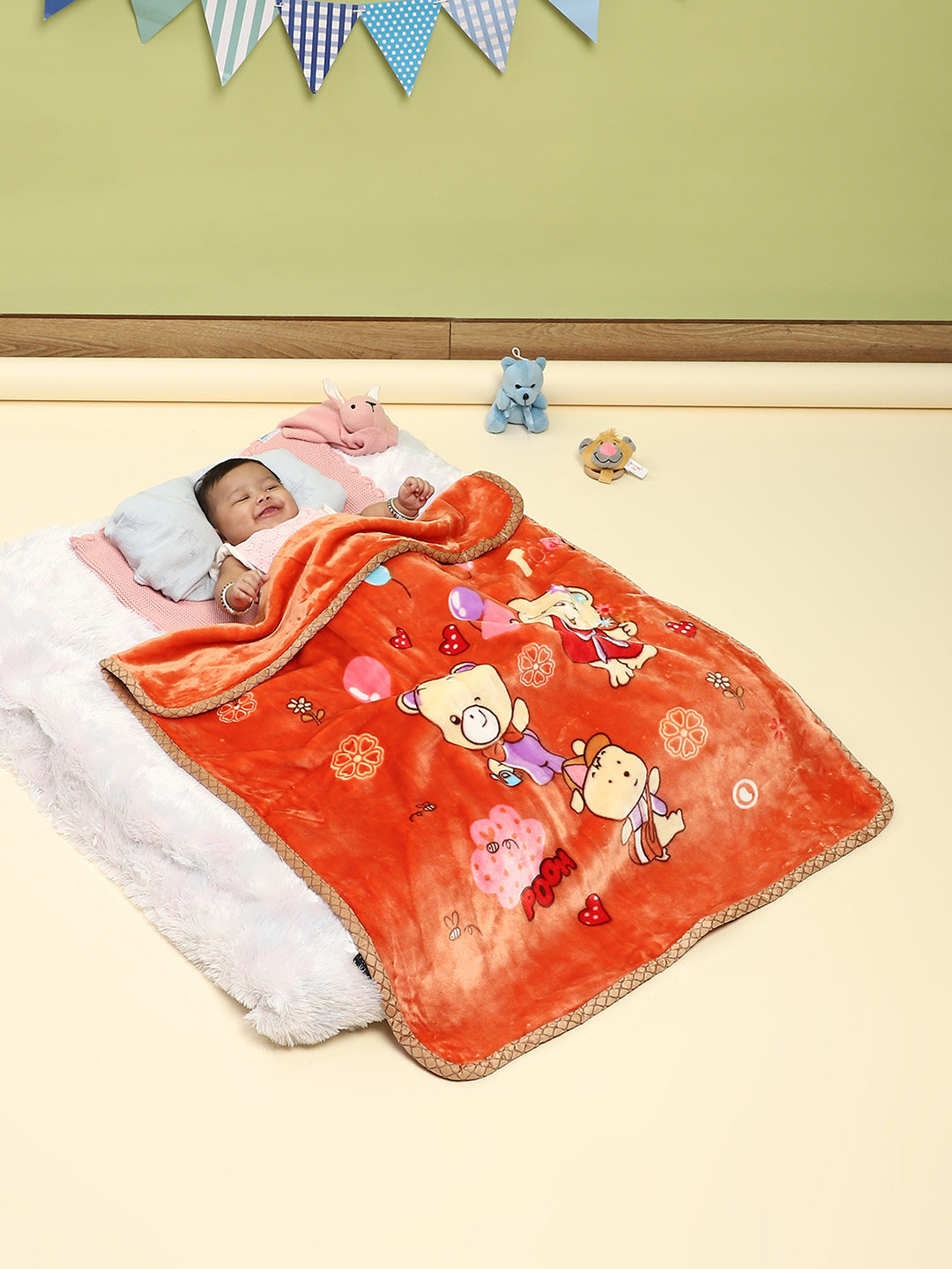 Printed Baby Blanket 2 Ply, 550 GSM, Weight 0.5 kg (Donald)