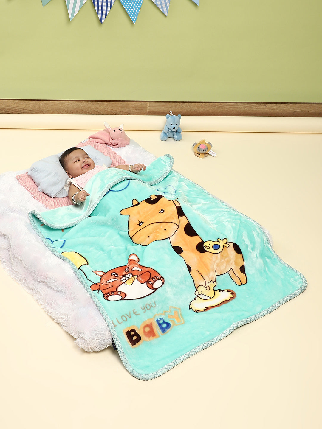 Printed Baby Blanket 2 Ply, 550 GSM, Weight 0.5 kg (Donald)