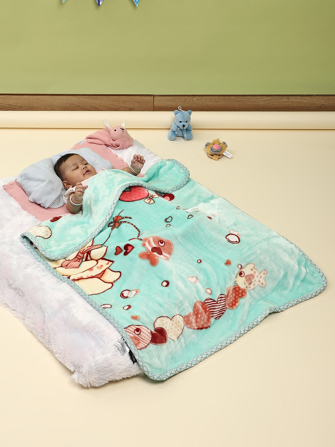 Printed Baby Blanket 2 Ply, 550 GSM, Weight 0.5 kg (Donald)