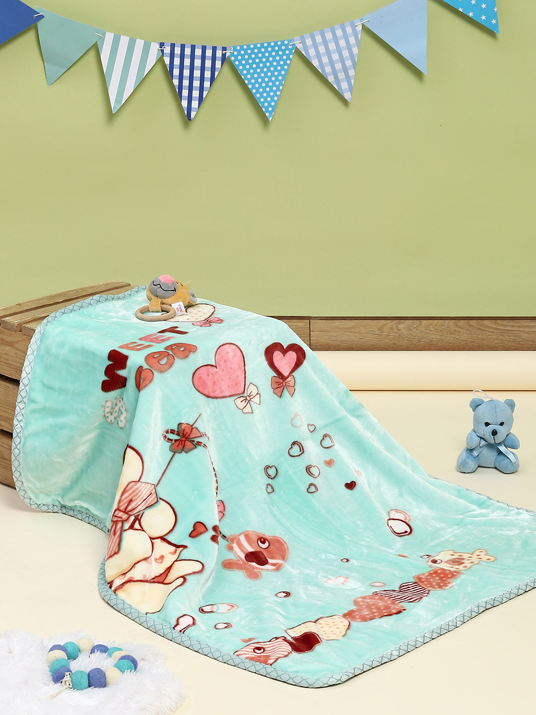 Printed Baby Blanket 2 Ply, 550 GSM, Weight 0.5 kg (Donald)