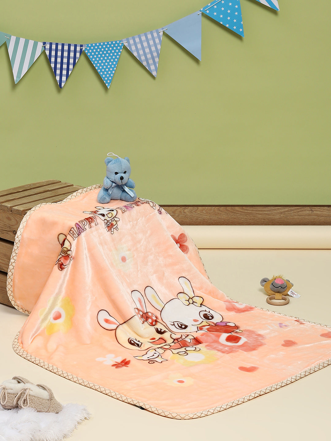Printed Baby Blanket 2 Ply, 550 GSM, Weight 0.5 kg (Donald)