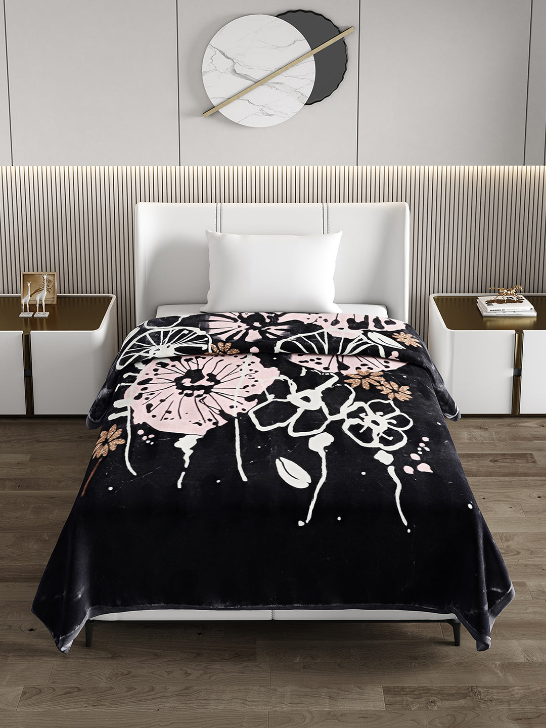 Printed Single Bed 852 GSM Blanket Allen 2 Ply (Weight 3 kg)