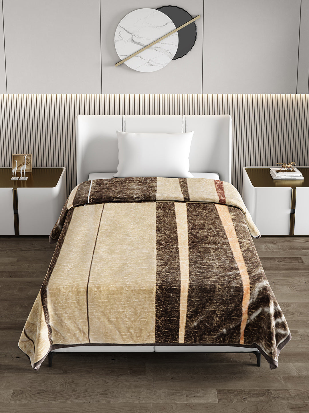 Printed Single Bed 852 GSM Blanket Allen 2 Ply (Weight 3 kg)