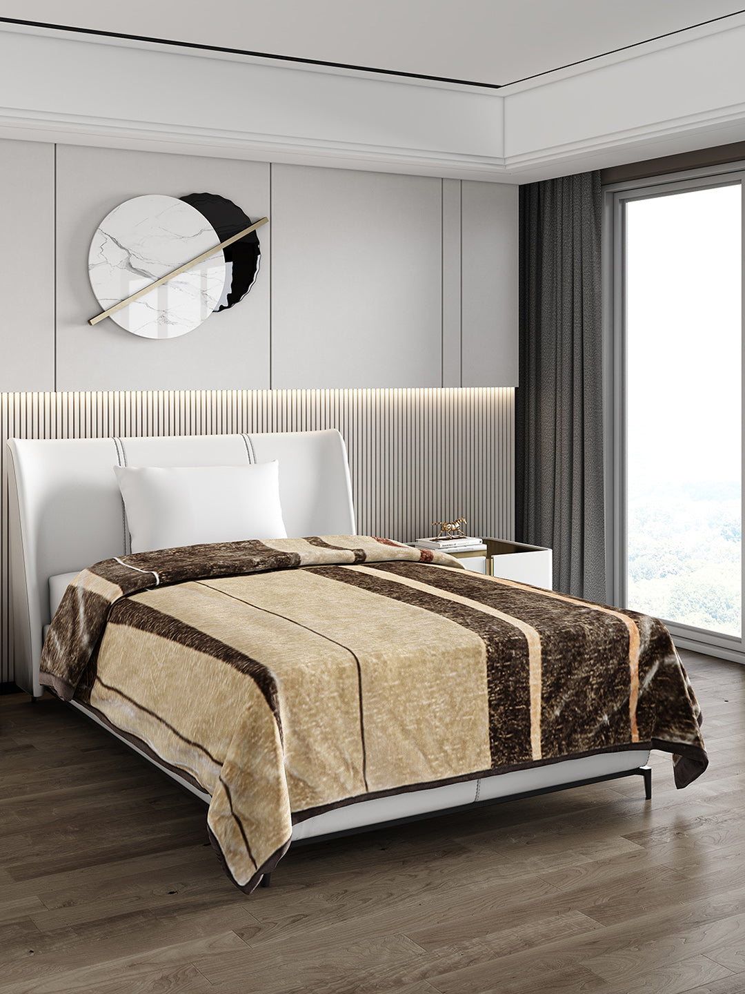 Printed Single Bed 852 GSM Blanket Allen 2 Ply (Weight 3 kg)