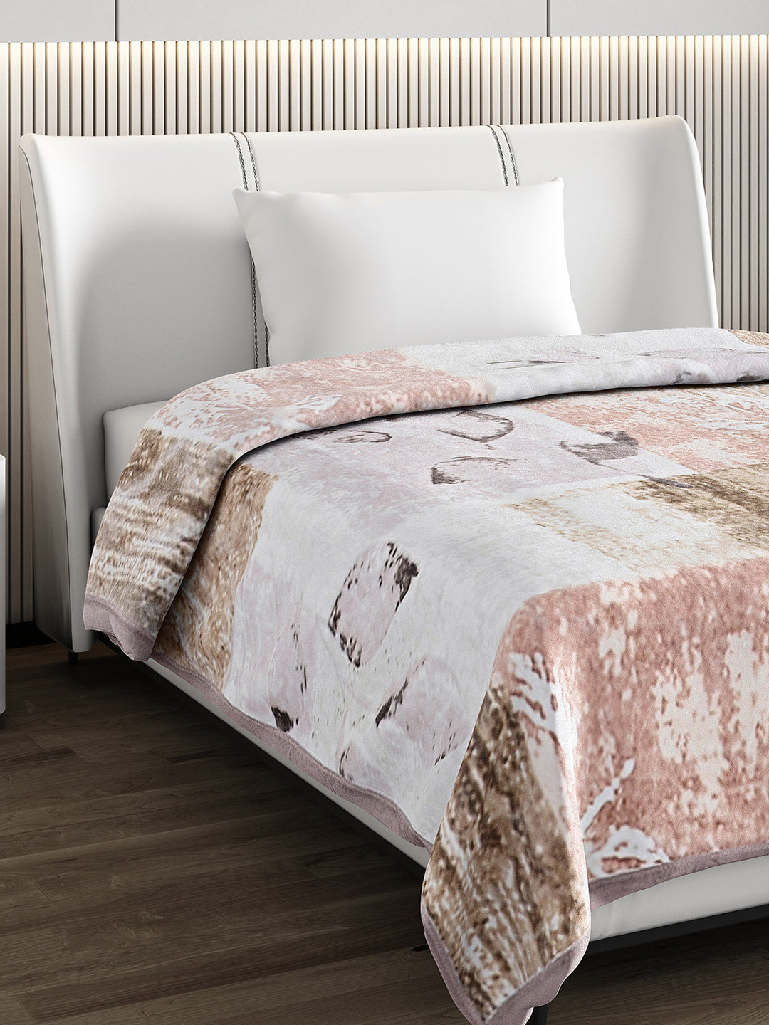 Printed Single Bed 852 GSM Blanket Allen 2 Ply (Weight 3 kg)