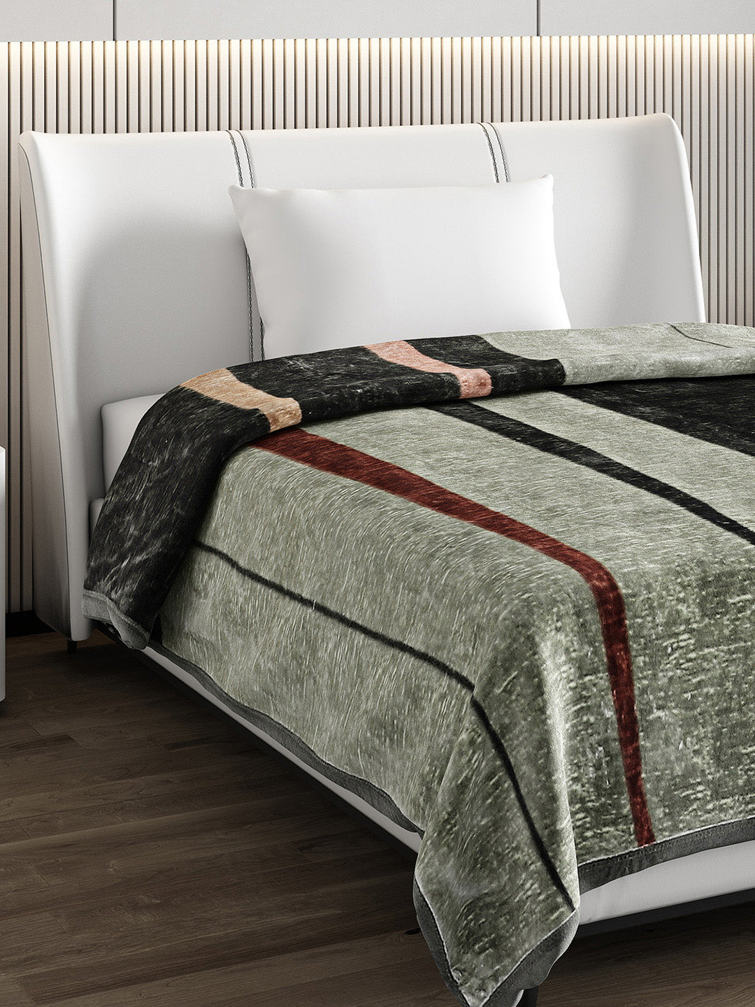 Printed Single Bed 852 GSM Blanket Allen 2 Ply (Weight 3 kg)