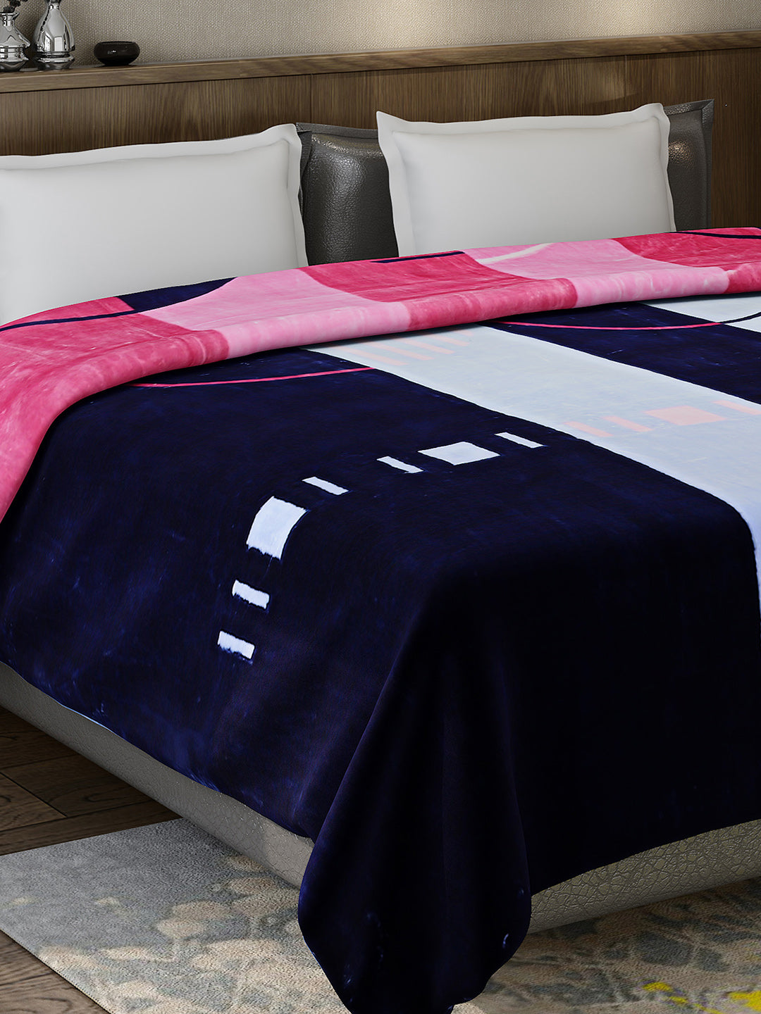 Printed Double Bed 947 GSM Blanket for Heavy Winter -1 Ply (Weight 5 kg)