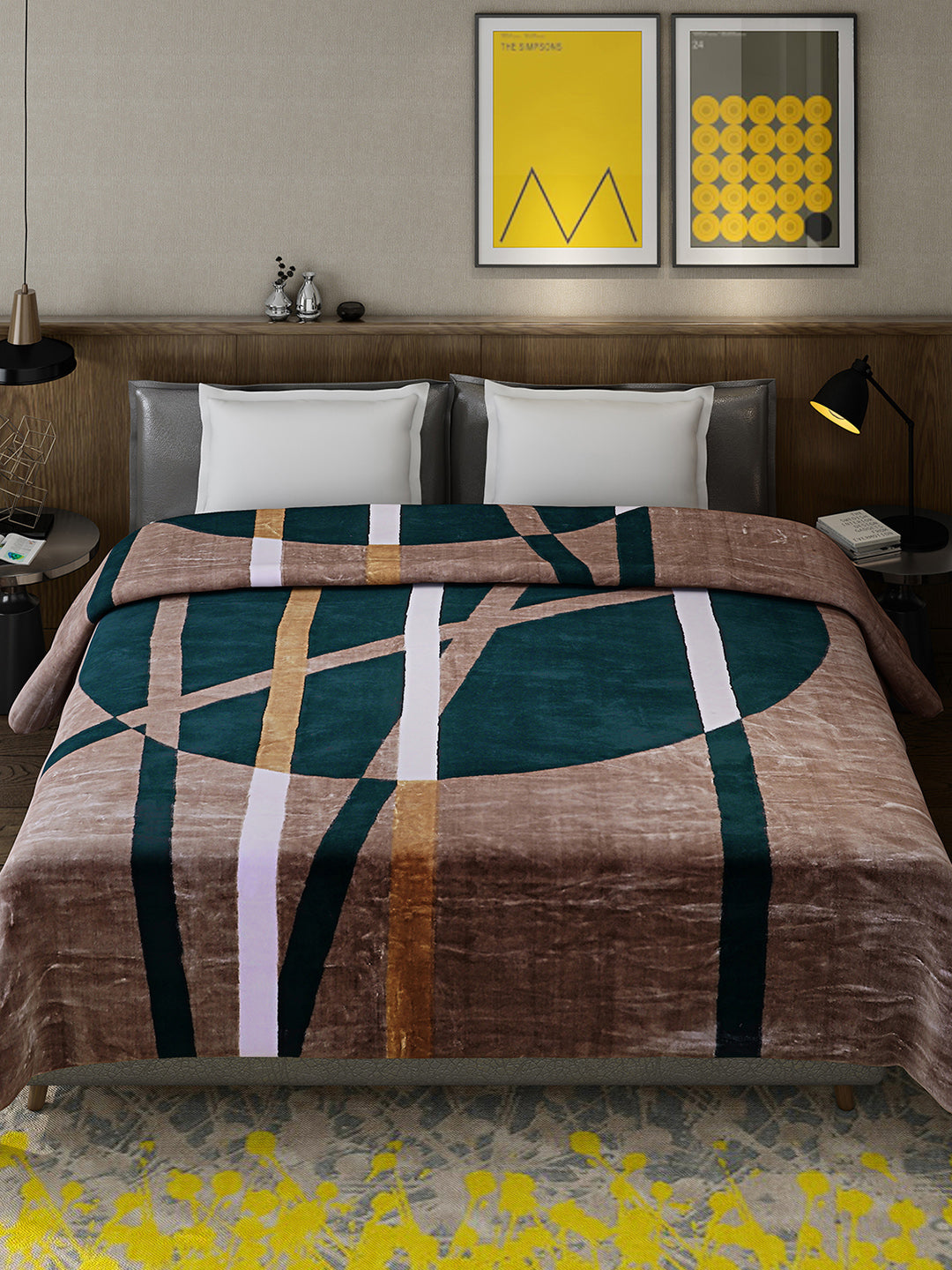 Printed Double Bed 947 GSM Blanket for Heavy Winter -1 Ply (Weight 5 kg)