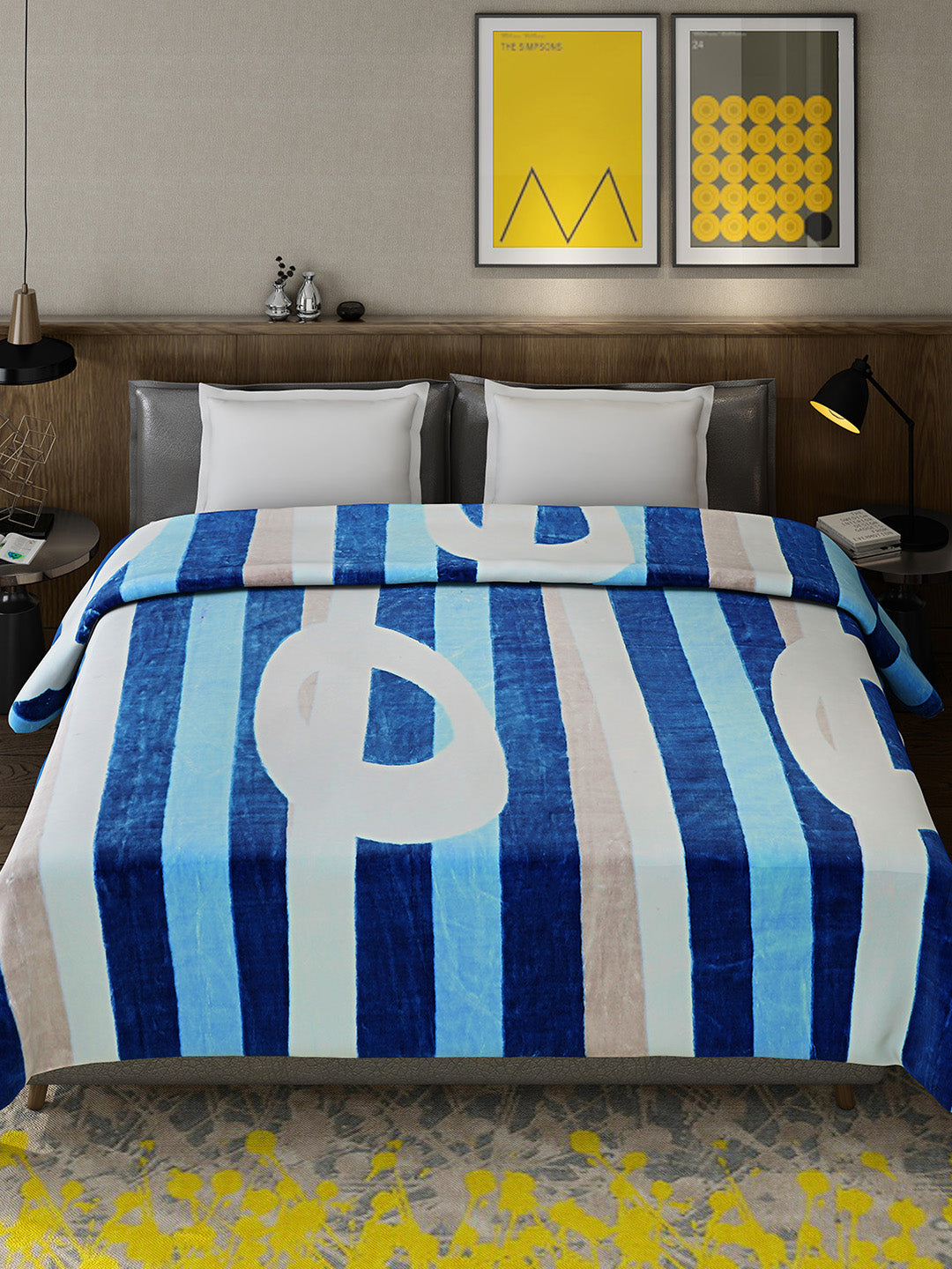 Printed Double Bed 947 GSM Blanket for Heavy Winter -1 Ply (Weight 5 kg)