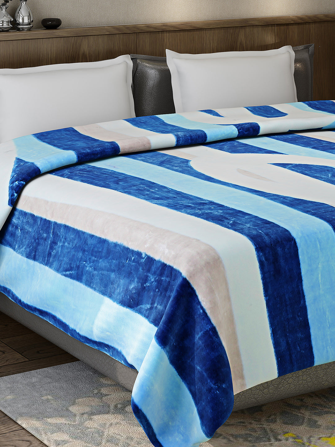 Printed Double Bed 947 GSM Blanket for Heavy Winter -1 Ply (Weight 5 kg)